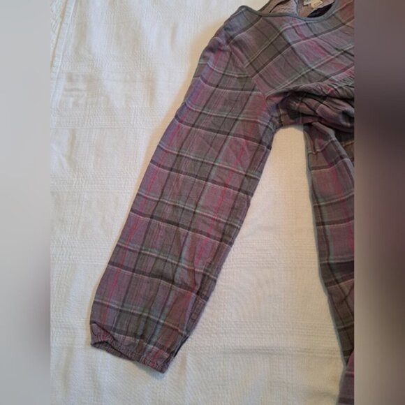 Peek girls size 14 3XL purple plaid long sleeve tunic, super soft, EUC - Picture 4 of 5